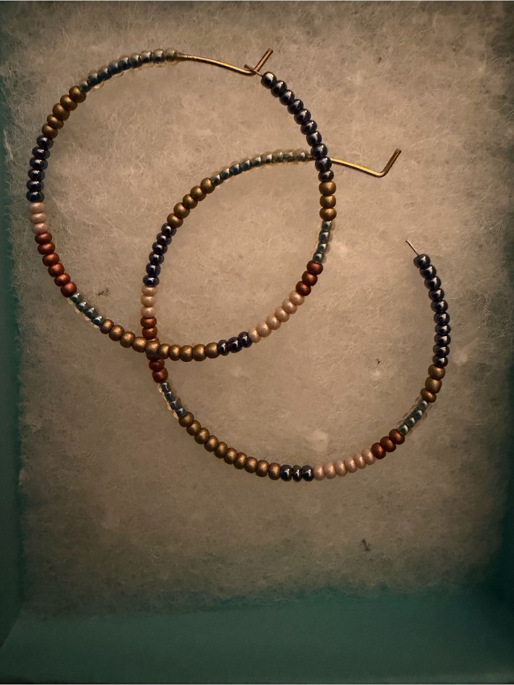 Beaded Multi-Color Hoop Earrings - Women Jewelry